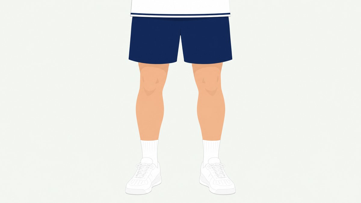 ネイビーセットアップコーデのテニスウェアスタイル(フラットイラスト)