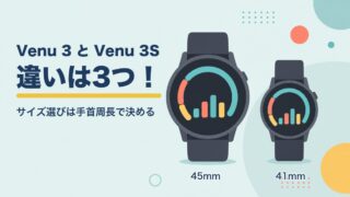 Venu 3とVenu 3Sの主な違いは3つ!サイズ選びは手首周長で決める